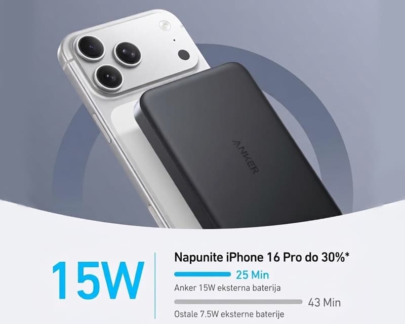 Fotografija proizvoda: MagGo 10000mAh, 15W, magnetni bežični power bank, crni