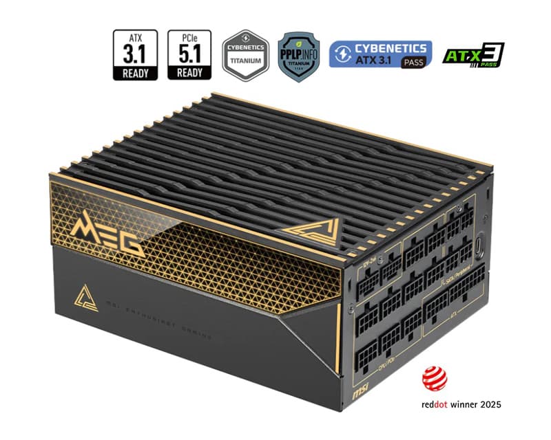 Fotografija proizvoda: MEG Ai1600T PCIE5 1600W napajanje 12Y