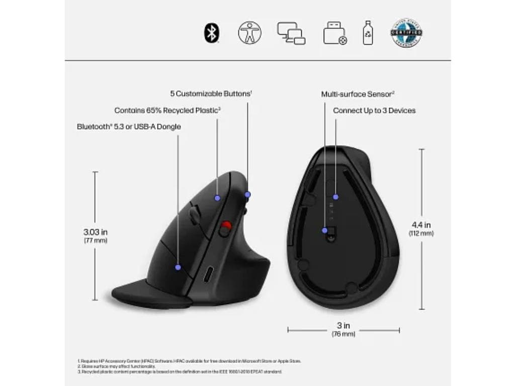 Fotografija proizvoda: Miš HP 920 Ergo VRTCL WRLS Mouse