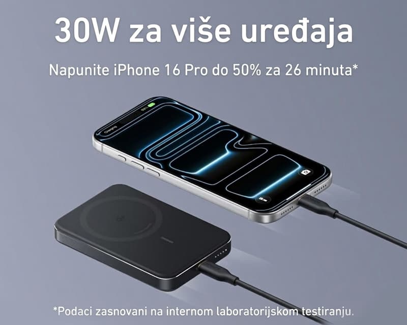 Fotografija proizvoda: MagGo 10000mAh, 15W, magnetni bežični power bank, crni