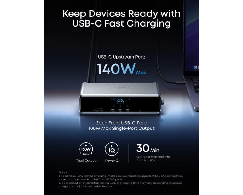 Fotografija proizvoda: Prime Docking Stanica 140W, 14u1, Display Link, siva