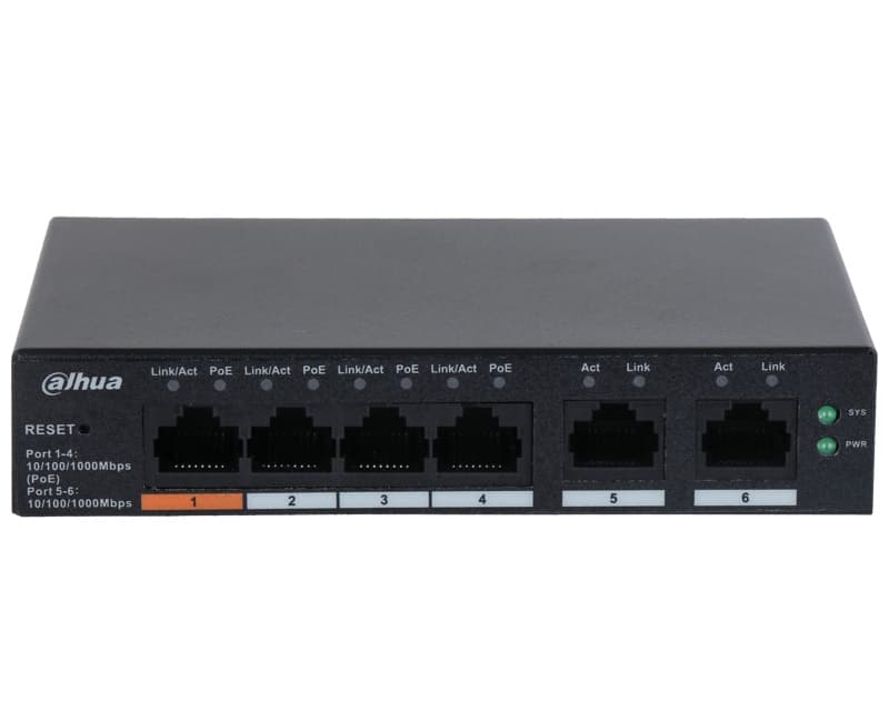 Fotografija proizvoda: CS4006-4GT-60 6-portni upravljani Cloud desktop Gigabit prekidač sa 4-portnim PoE