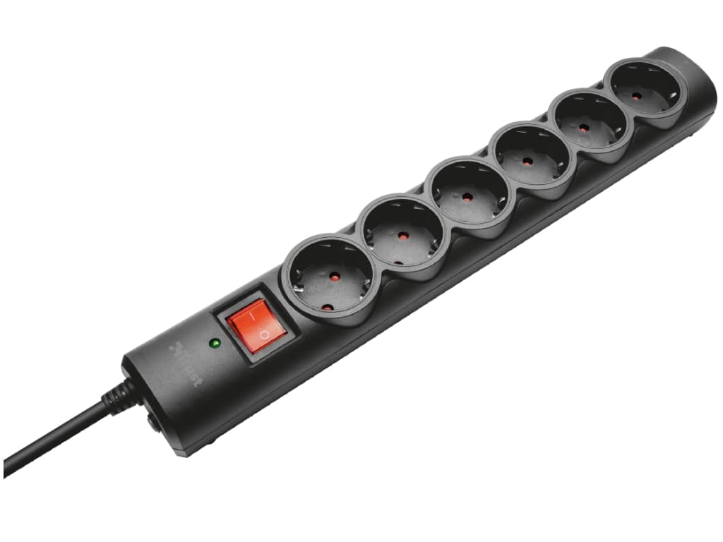 Fotografija proizvoda: Strujni kabel TRUST Surge Protector 6 mesta/1.8m/crna