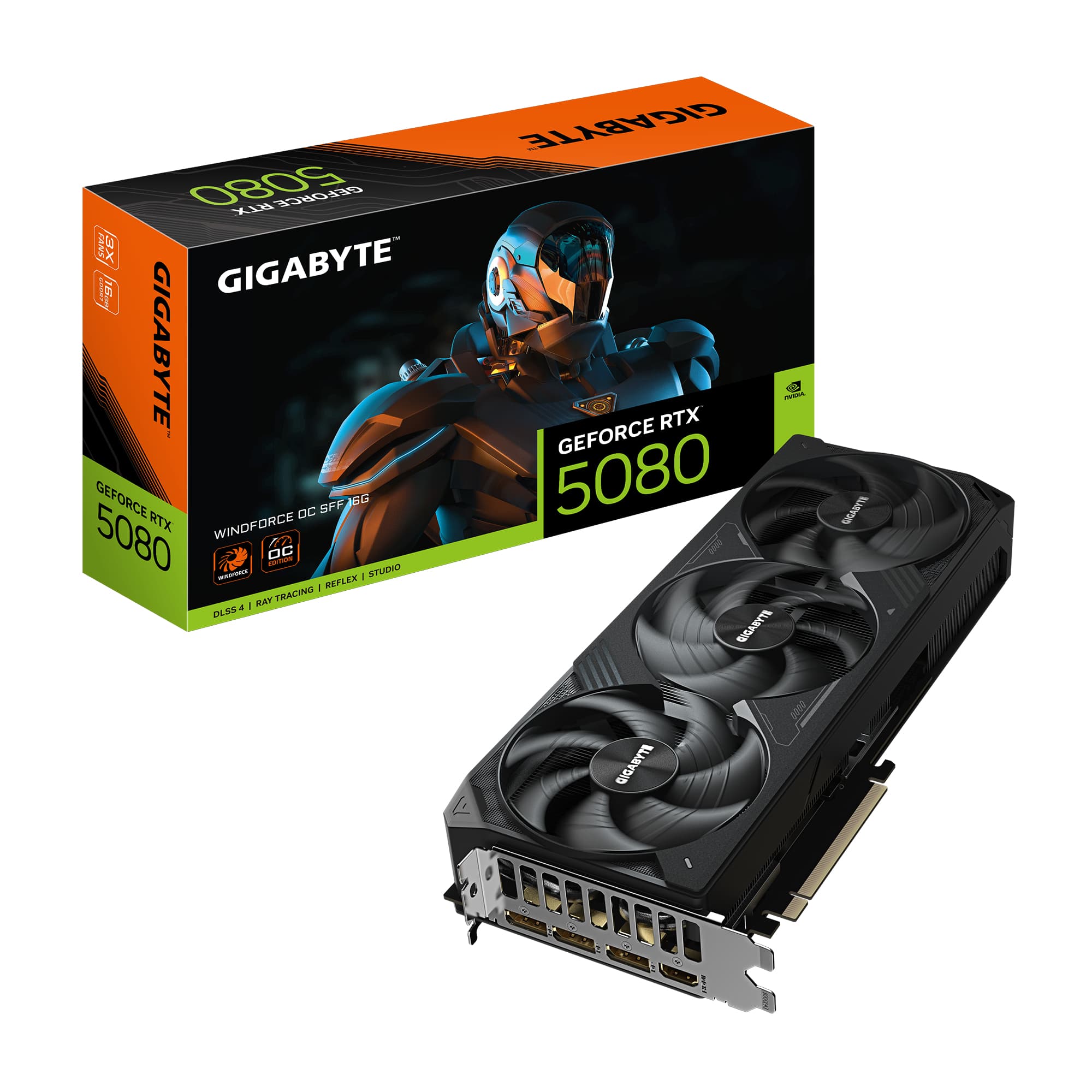 Fotografija proizvoda: Graficka karta GIGABYTE GV-N5080WF3OC-16GD NVD/16GB/GDDR7/256 bit/crna