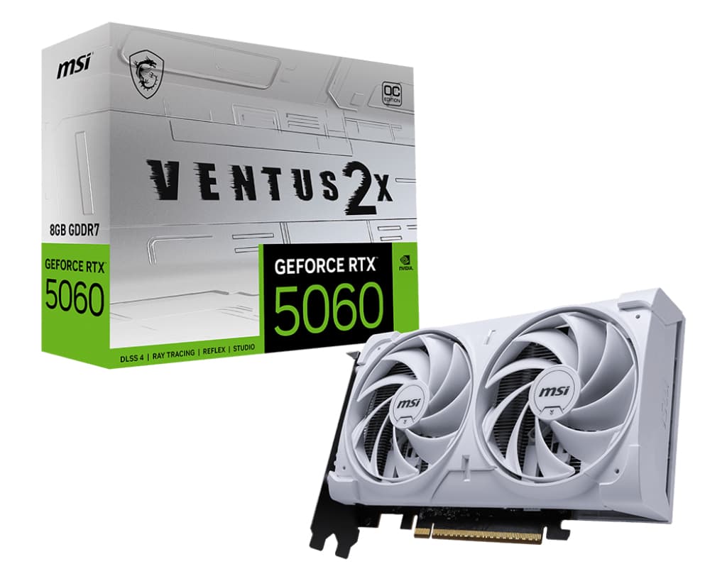 Fotografija proizvoda: GeForce RTX 5060 8G VENTUS 2X OC WHITE grafička karta