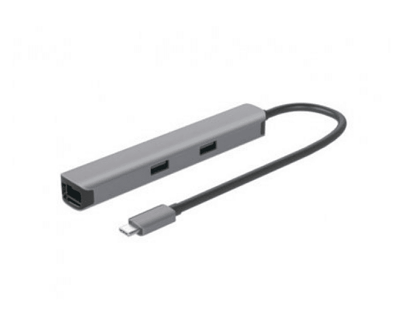 Fotografija proizvoda: Adapter USB 3.1 tip C (M) - HDMI + 2 x USB 3.0 + SD/TF+PD 100W + RJ45 (F)1000 Mbps (7 u 1)