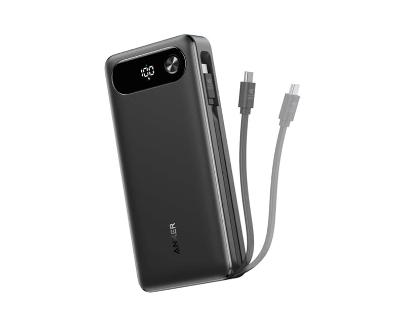 Fotografija proizvoda: 20000mAh, 87W, sa ugrađenim USB-C kablom na izvlačenje, Power Bank crni