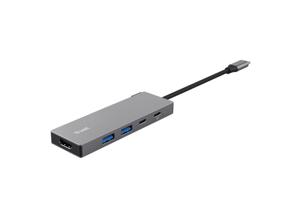Fotografija proizvoda: Adapter TRUST DALYX 5-IN-1 MULTIPORT/alu/siva