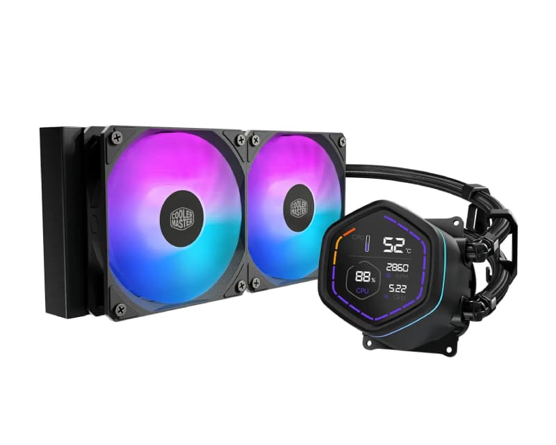Fotografija proizvoda: MasterLiquid Core Nex Digital 240 ARGB crno vodeno hlađenje (MLX-D24M-A18PA-RD)