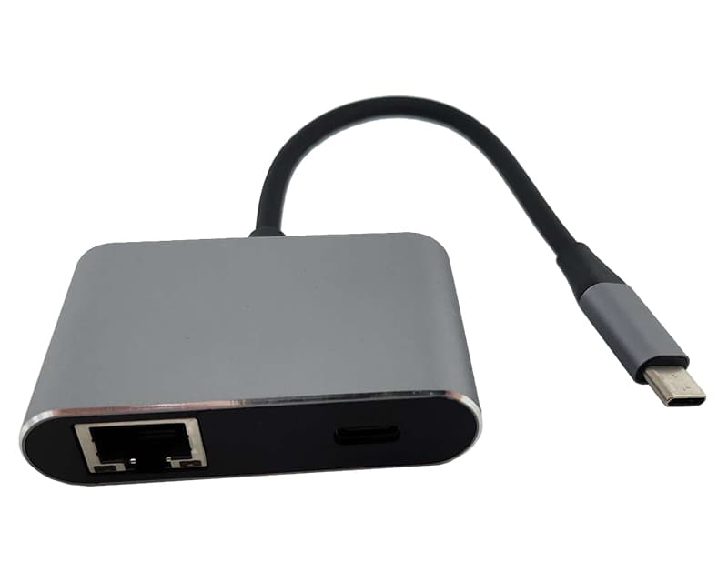 Fotografija proizvoda: Adapter-konvertor USB-C na 2xUSB 3.0+USB-C+RJ45