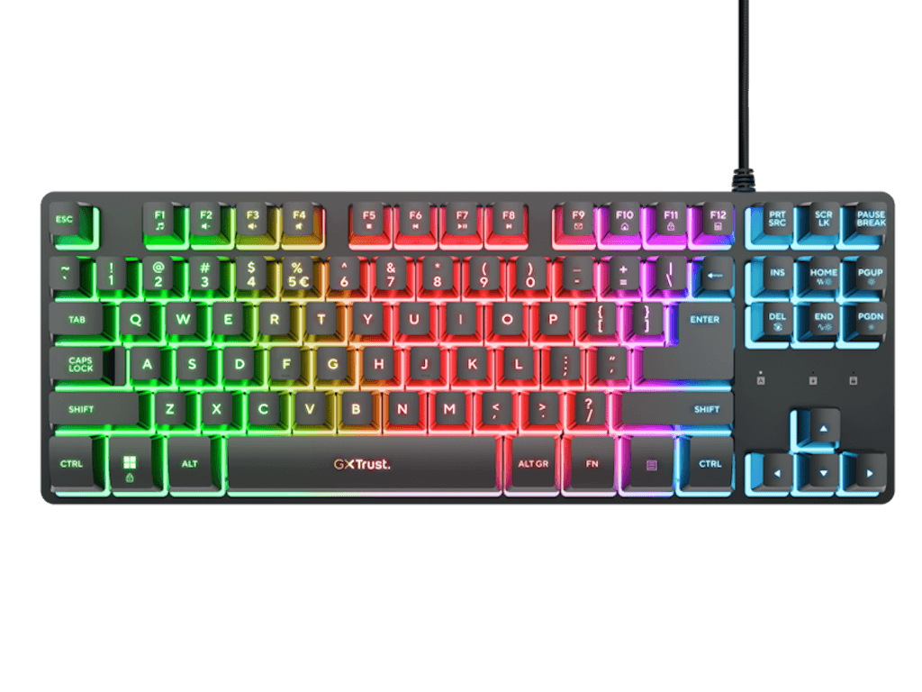 Fotografija proizvoda: Tastatura TRUST GXT833 THADO žicna/RGB/TKL/gaming/crna
