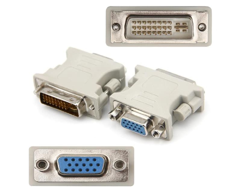 Fotografija proizvoda: Adapter DVI-I (24+5) Dual Link (M) - VGA D-sub (Ž) beli
