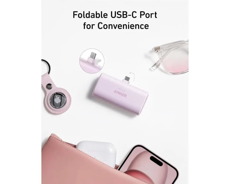 Fotografija proizvoda: Nano 5000mAh, 22.5W, sa ugrađenim USB-C konektorom, Power Bank crni