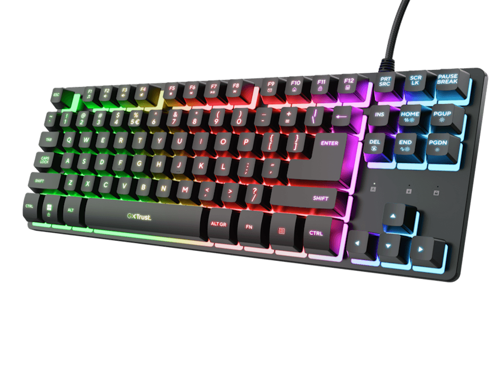 Fotografija proizvoda: Tastatura TRUST GXT833 THADO žicna/RGB/TKL/gaming/crna
