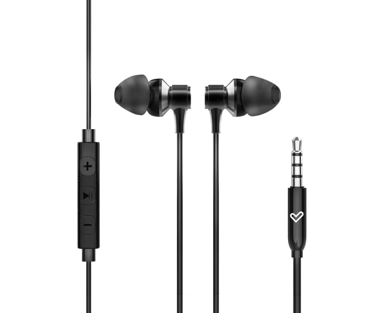 Fotografija proizvoda: Metallized Black headphones with microphone black (M45672)