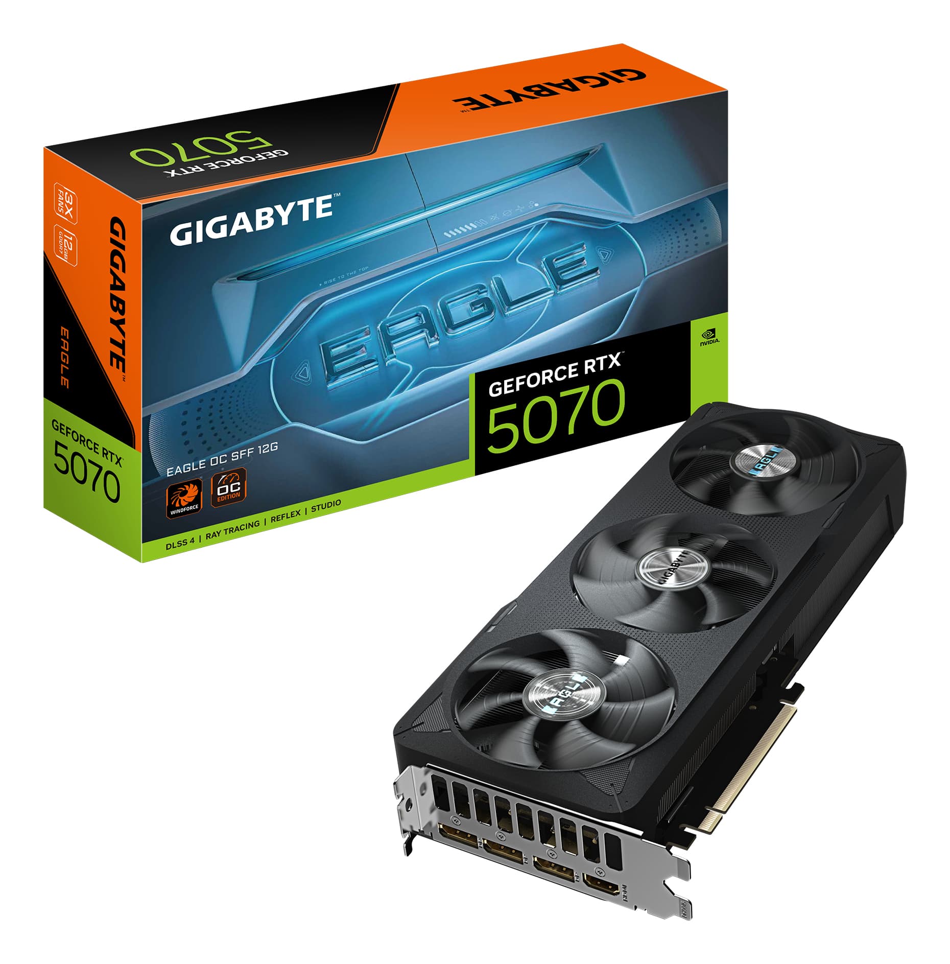 Fotografija proizvoda: Graficka karta GIGABYTE GV-N5070EAGLE OC-12GD NVD/12GB/GDDR7/192bit/crna