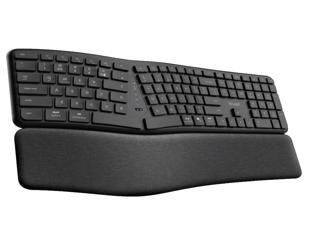 Fotografija proizvoda: Tastatura TRUST KEYRA ERGO MULTI WRLS KEYBOARD US