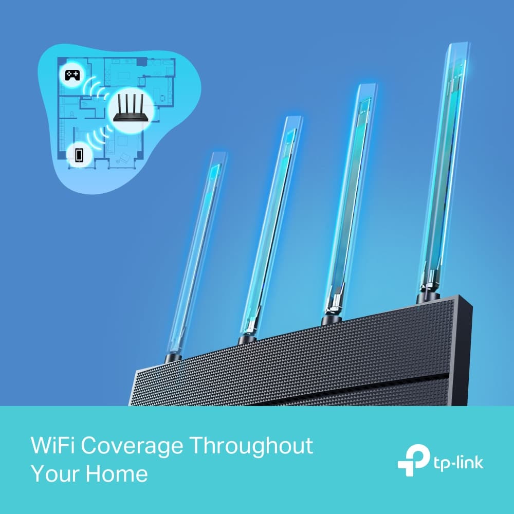 Fotografija proizvoda: Bežicni ruter TP-LINK ARCHER AX12 WiFi/AX1500/1201Mbps/300Mbps/1GWAN 3GLAN/4 antene