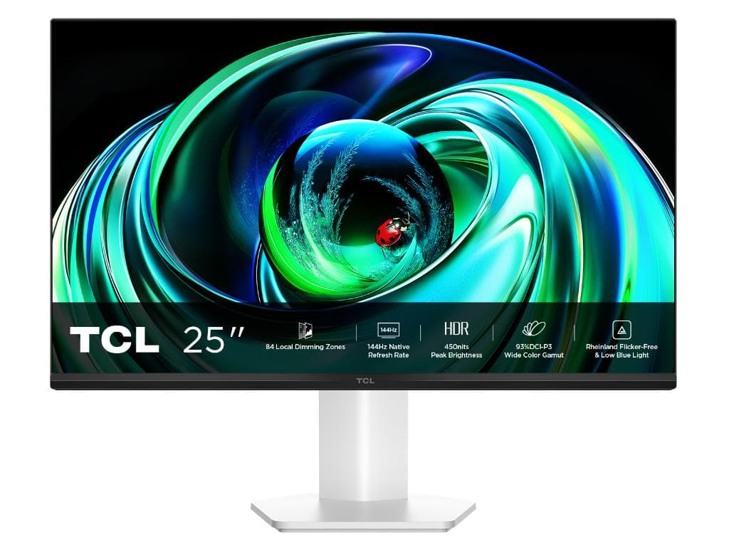 Fotografija proizvoda: Monitor TCL 25G54 24,5"/IPS MiniLED/1920x1080/144Hz/5ms GtG/VGA,HDMI/VESA/belo-crna