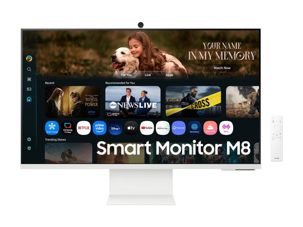 Fotografija proizvoda: Monitor SAMSUNG LS32FM801UUXDU 32"/VA/3840x2160/60Hz/4ms GtG/HDMI,USB-C,LAN/VESA/smart/zvucnici/bela