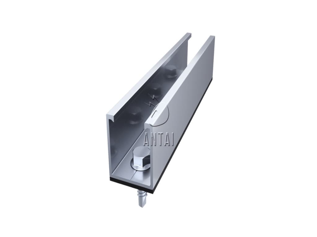 Fotografija proizvoda: Konstrukcije za SE ANTAI za trapezni lim, mini rail, 150mm, set za 6 panela, univerzalne klampe