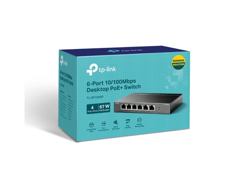 Fotografija proizvoda: TL-SF1006P PoE prekidač 6 porta(4 poe+2)