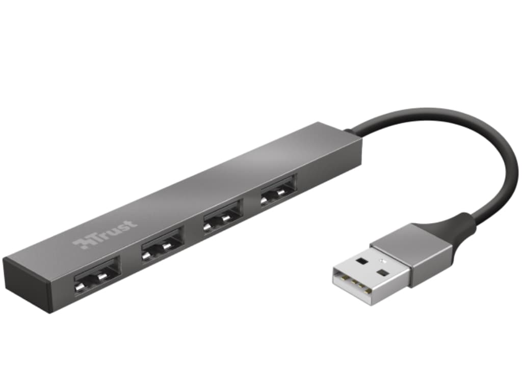 Fotografija proizvoda: Adapter TRUST HALYX USB2.0/4xUSB/Aluminjum/siva