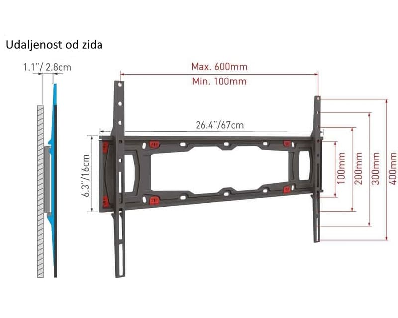 Fotografija proizvoda: ND400.B LCD TV wall mount for drywall from 29 to 75 inches