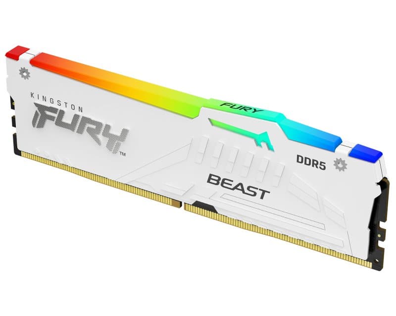 Fotografija proizvoda: DIMM DDR5 64GB (2x32GB komplet) 6000MT/s KF560C36BWEAK2-64 FURY Beast RGB White EXPO