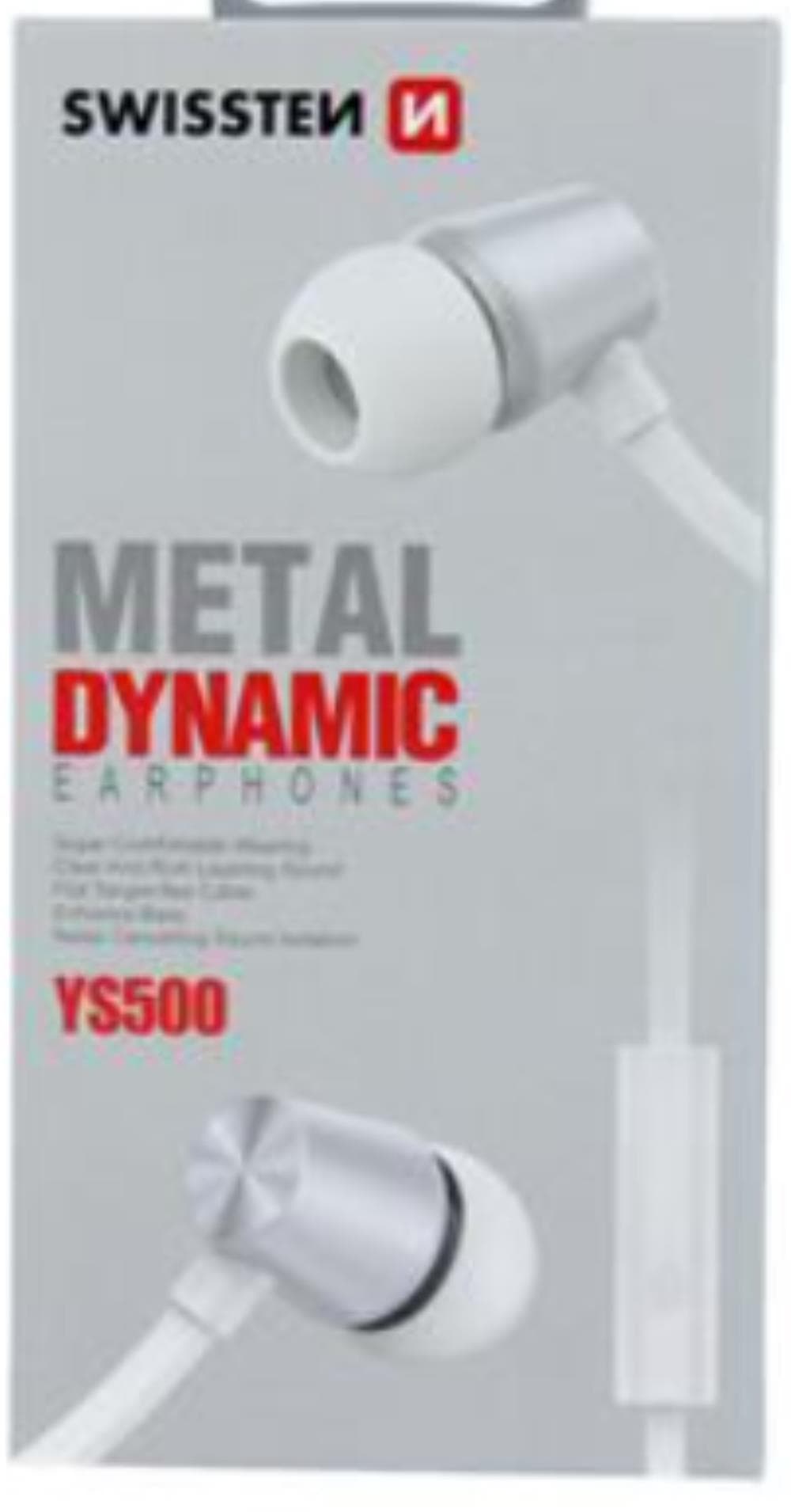 Fotografija proizvoda: SWISSTEN EARBUDS DYNAMIC YS500 SILVER/WHITE
