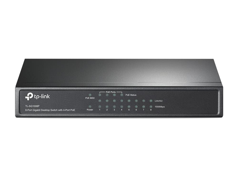 Fotografija proizvoda: Switch TP-LINK TL-SG1008P Gigabit/8x RJ45/10/100/1000Mbps/4x PoE/Desktop metalno kuciste