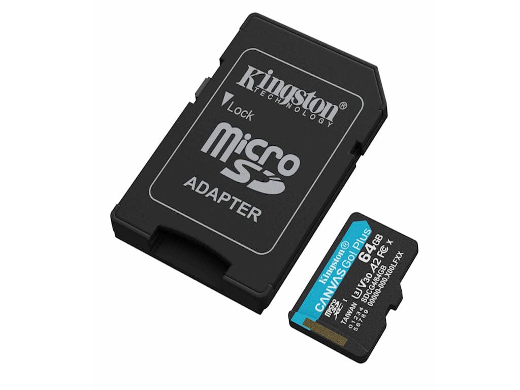 Fotografija proizvoda: Memorije kartice KINGSTON SDCG4/64GB/Canvas Go! Plus/microSD/200/100MB/s/+adapter