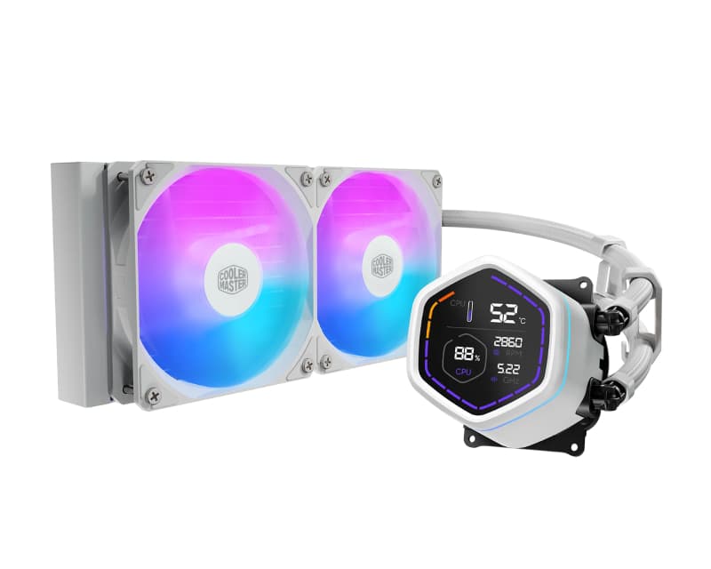 Fotografija proizvoda: MasterLiquid Core Nex Digital 240 White ARGB vodeno hlađenje belo (MLX-D24M-A18PW-RD)