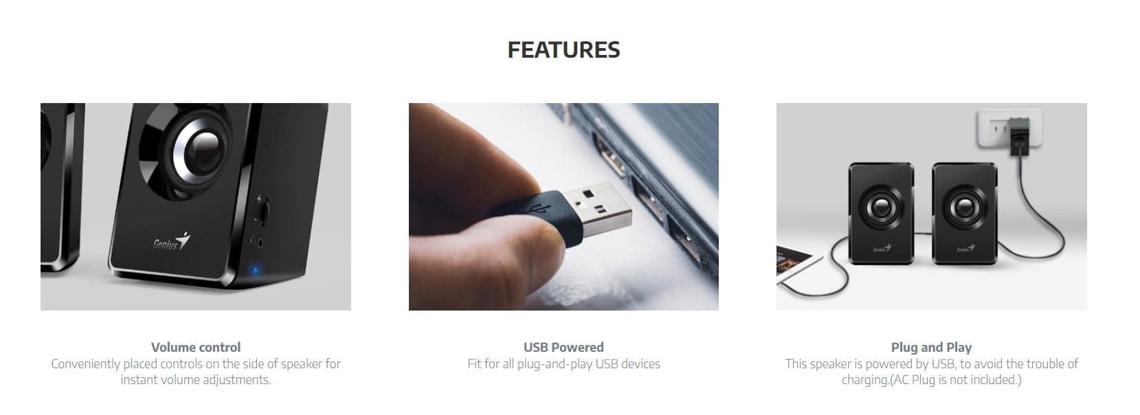 Fotografija proizvoda: SP-U125 USB crni zvučnici