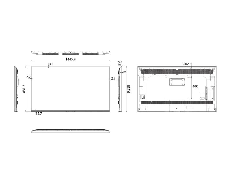 Fotografija proizvoda: 65 inča 65DP30FE 4K UHD 350 nita Digital Signage Display - 16/7 Operation