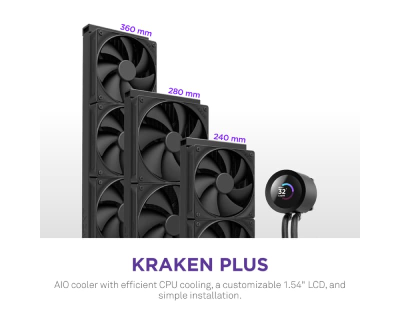 Fotografija proizvoda: Kraken Plus 360 V2 liquid cooling black (RL-KN360-B2)