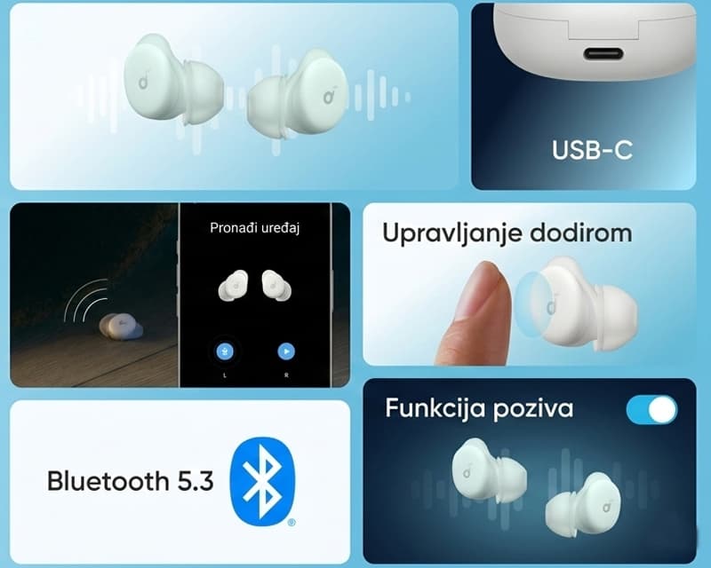 Fotografija proizvoda: Soundcore Sleep A30 Noise Masking BT bežične bubice bele