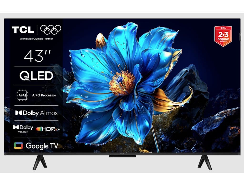 Fotografija proizvoda: Televizor TCL 43P7K/QLED/43"/4K UHD/60Hz/Google TV/crna