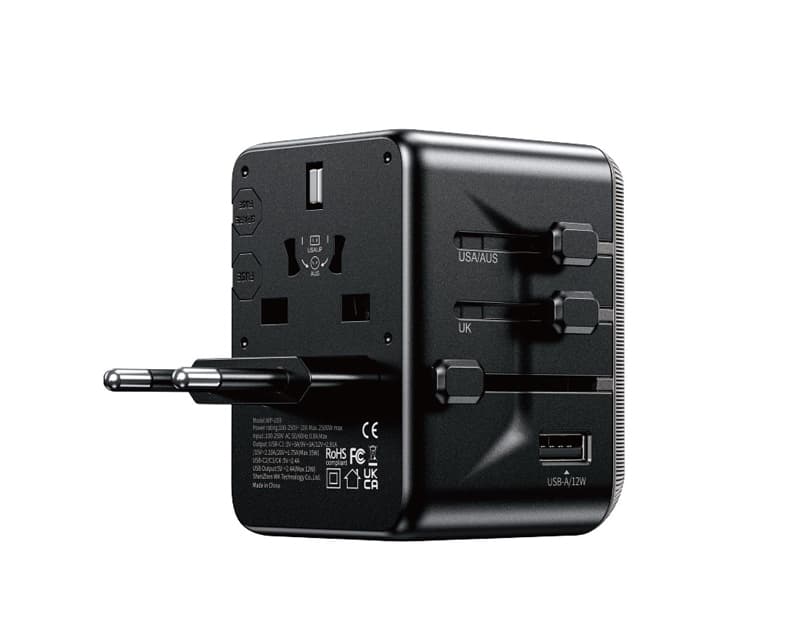 Fotografija proizvoda: WP-U69 Universal GaN Power Charger, 5-Port USB (3.0 and 4 x 3.1 Type-C - EU/UK/AU/US/JAP) 35W, Black