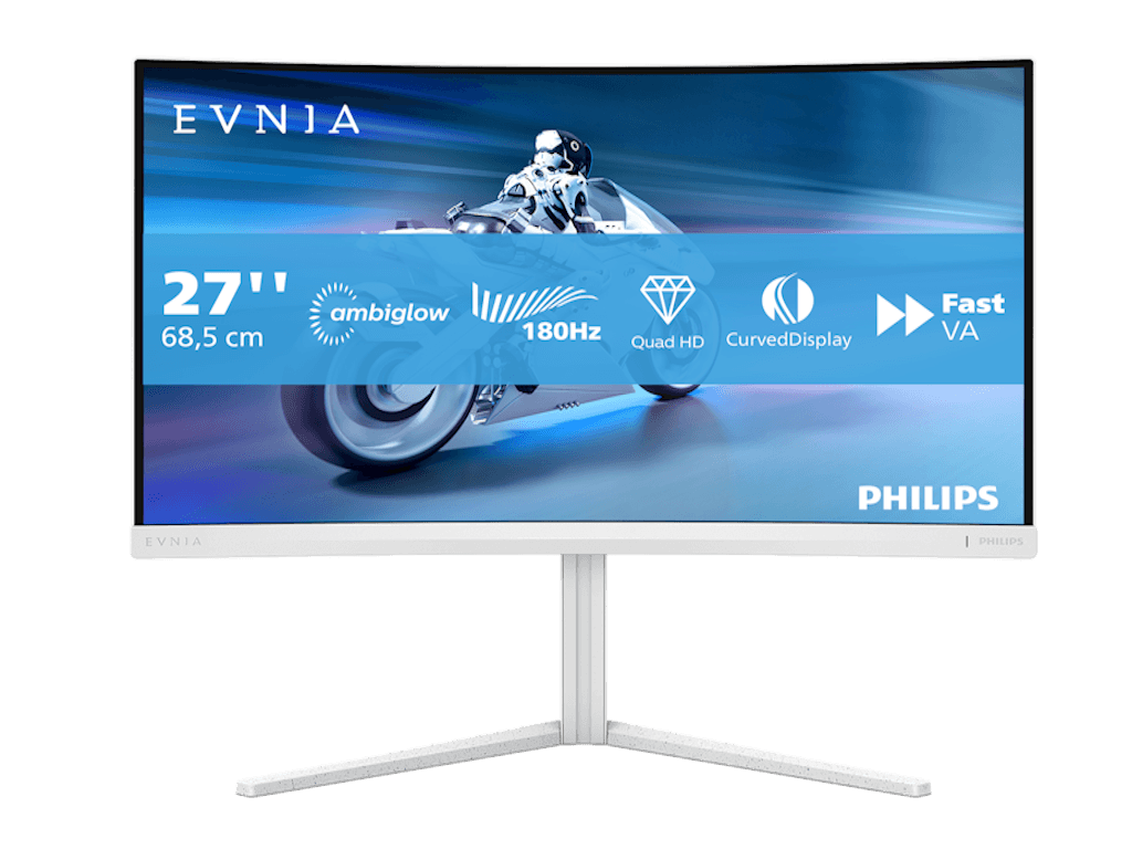 Fotografija proizvoda: Monitor PHILIPS 27M2C5501/00 27"/VA,zakrivljen/2560x1440/180Hz/1ms GtG/HDMIx2,DP/Pivot,visina/bela