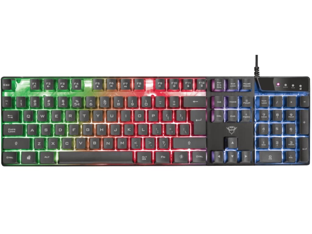 Fotografija proizvoda: Tastatura TRUST GXT 835 AZOR žicna/RGB/gaming/crna