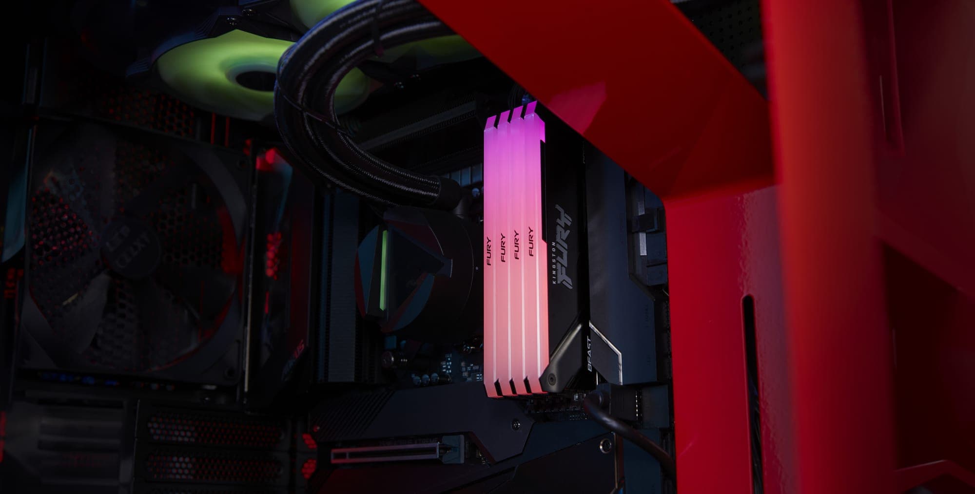 Fotografija proizvoda: Memorija KINGSTON 16GB/DIMM/DDR4/3200MHz/CL16/FURY Beast RGB