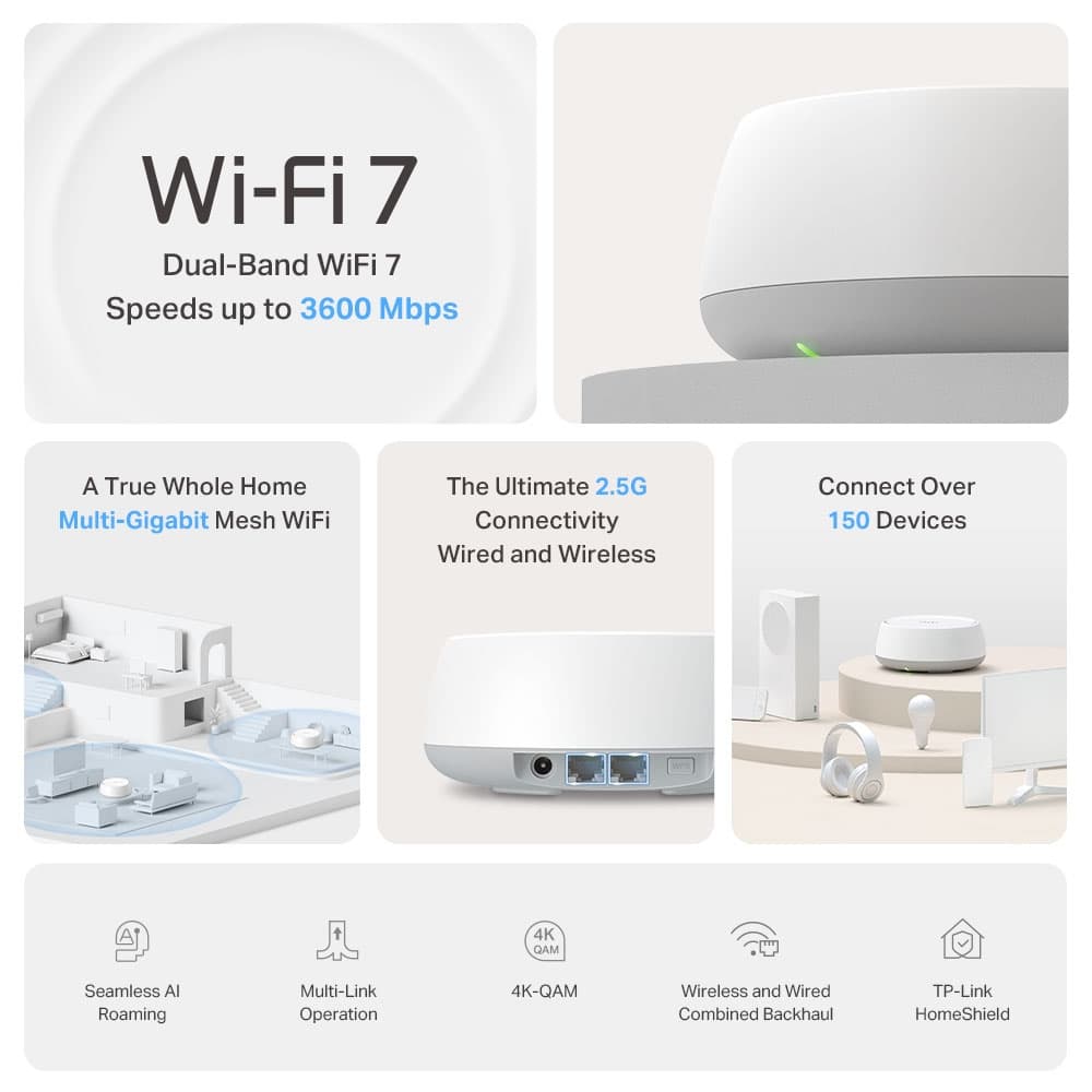 Fotografija proizvoda: Mrezni mesh sistem TP-LINK Deco BE25(2-pack) BE3600