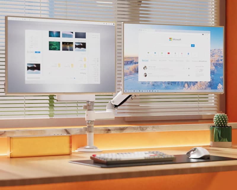 Fotografija proizvoda: H180-XE desktop stand for two monitors white 17-27 inches