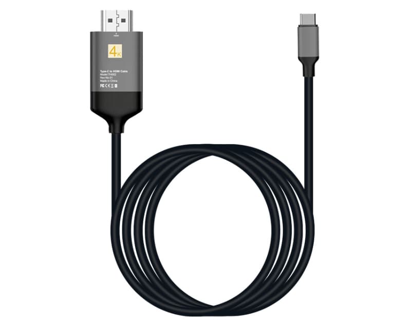 Fotografija proizvoda: Kabl 3.1 USB tip C - HDMI (30Hz), metalni 1.8m crni
