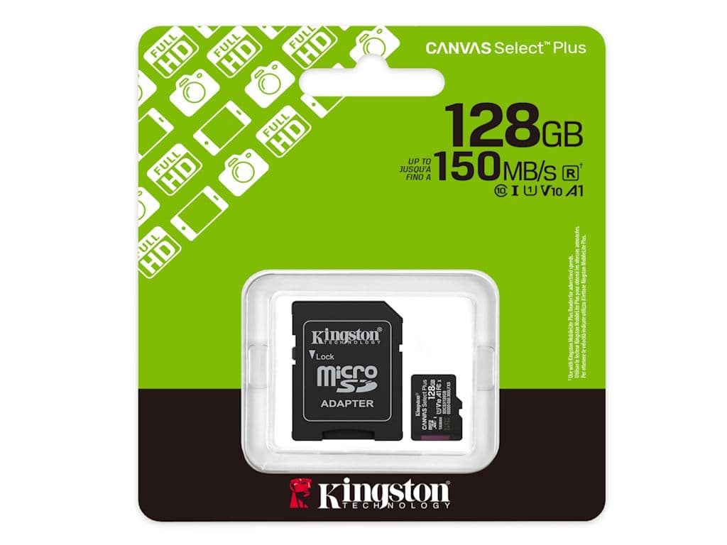 Fotografija proizvoda: Memorije kartice KINGSTON SDCS3/128GB/microSDXC/128GB/Class10 U1/150MB/s + adapter