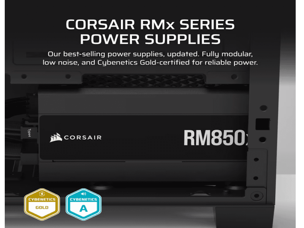 Fotografija proizvoda: Napajanje CORSAIR RM850x 850W/ATX 3.1/80+GOLD/modularno/crna