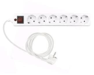 Fotografija proizvoda: Extension cable 6r-3m with switch and protection 3x1,5mm (Linkom) - white