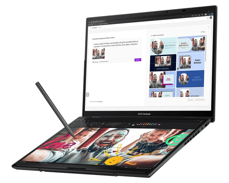 Fotografija proizvoda: Zenbook 14 DUO OLED UX8406CA-PZ042X (14 inča 3K OLED, Ultra 9 285H, 32GB, SSD 2TB, Win11 Pro) laptop outlet