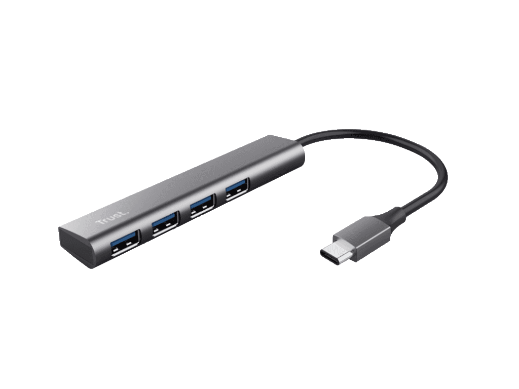Fotografija proizvoda: Adapter TRUST HALYX USB-C HUB-3.2/4xUSB/siva